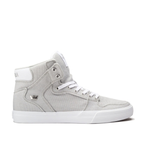 Mens Supra High Top Shoes VAIDER Cool Grey/Silver/white | AU-60403